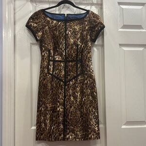 Marc of NY. Elegant Leopard Print Midi Dress - Brown and Black